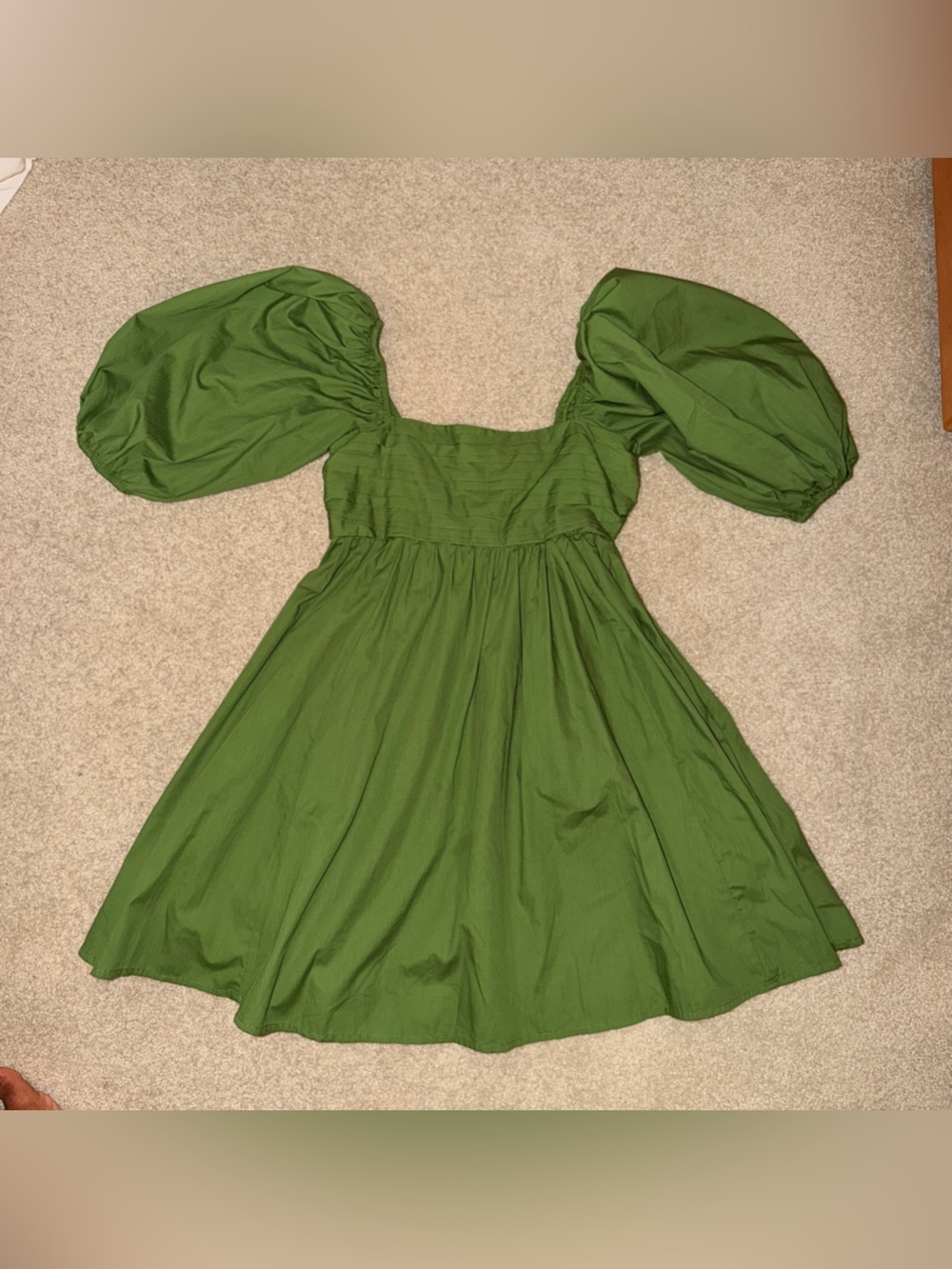 Abercrombie & Fitch Olive Green Emerson Puff Sleeve Mini Dress